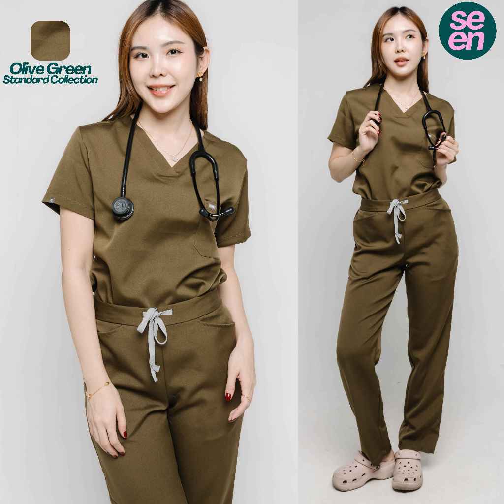 ชุดสครับการแพทย์ สี Olive รุ่น Standard