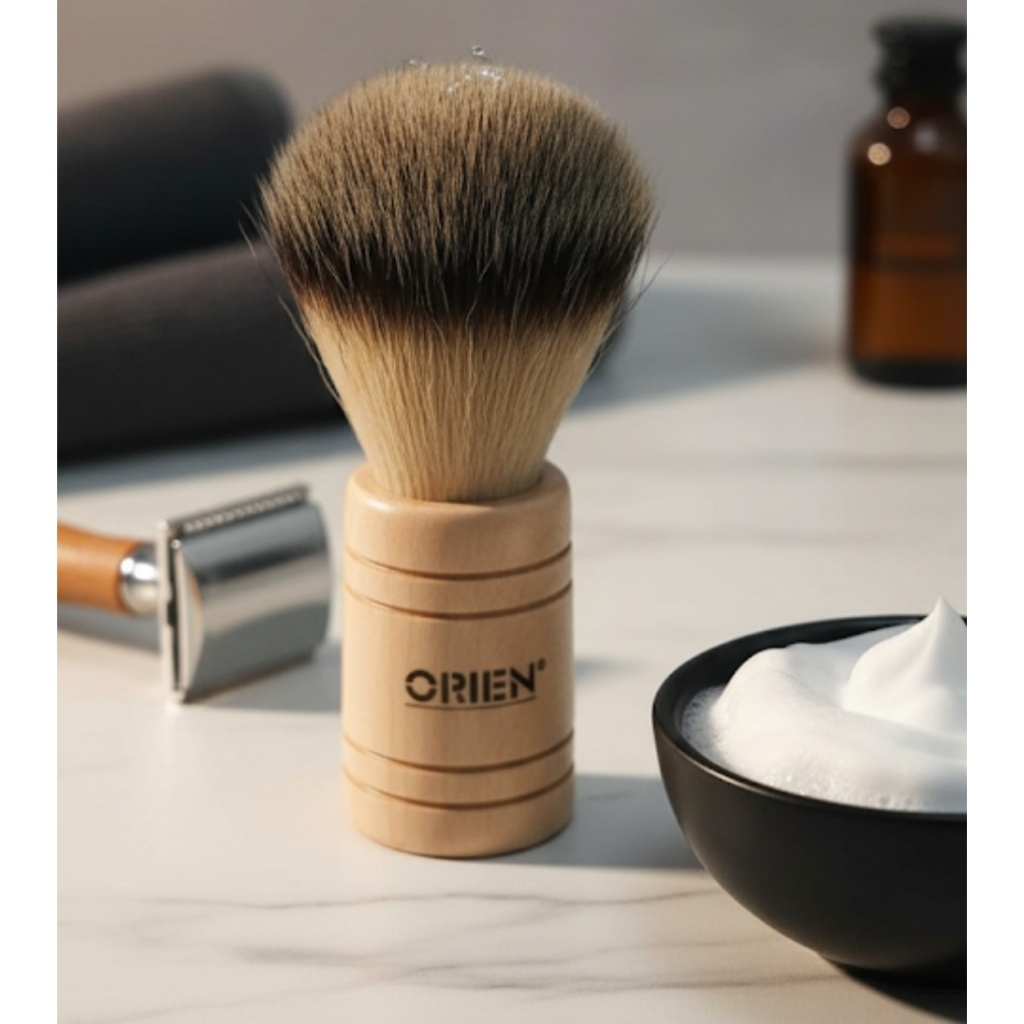 Orien Men Shaving Brush แปรงโกนหนวดผู้ชาย ขนนุ่ม แน่น ด้ามไม้