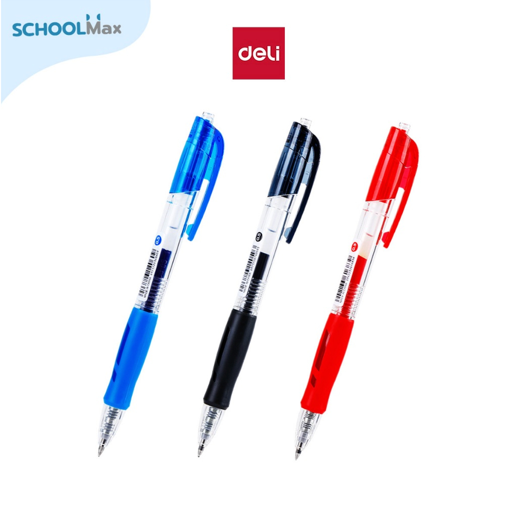 Deli ปากกาเจล สีดำ น้ำเงิน แดง 0.5mm No.G08 ราคาถูก Shopee Lazada