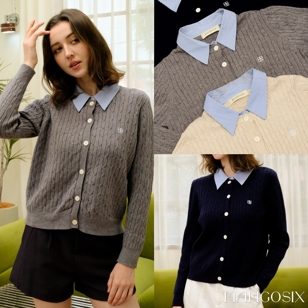 เสื้อคาร์ดิแกนคอปก รุ่นJolie Bonnie (B83)