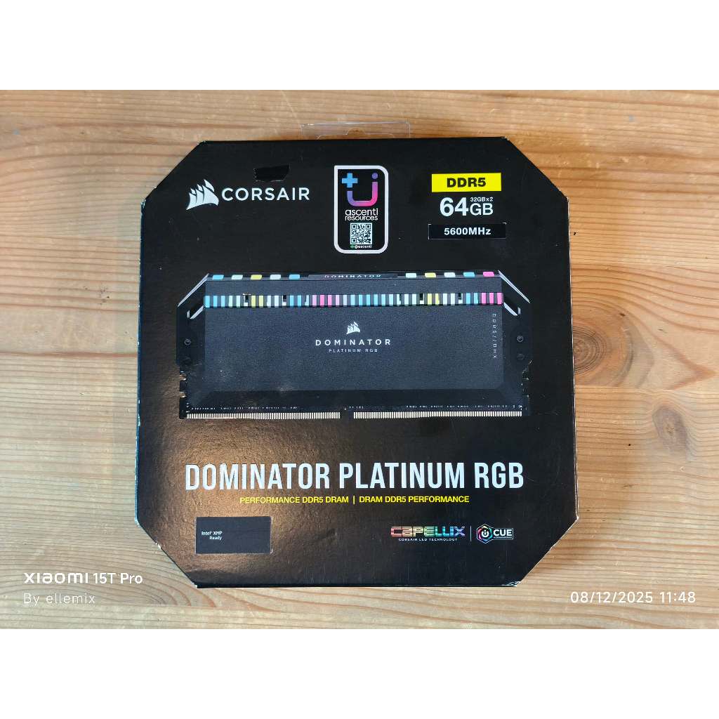 64GB (32GBx2) DDR5 5600MHz RAM (แรม) CORSAIR DOMINATOR PLATINUM RGB DDR5 (BLACK) มือสอง ประกันศูนย์ไ