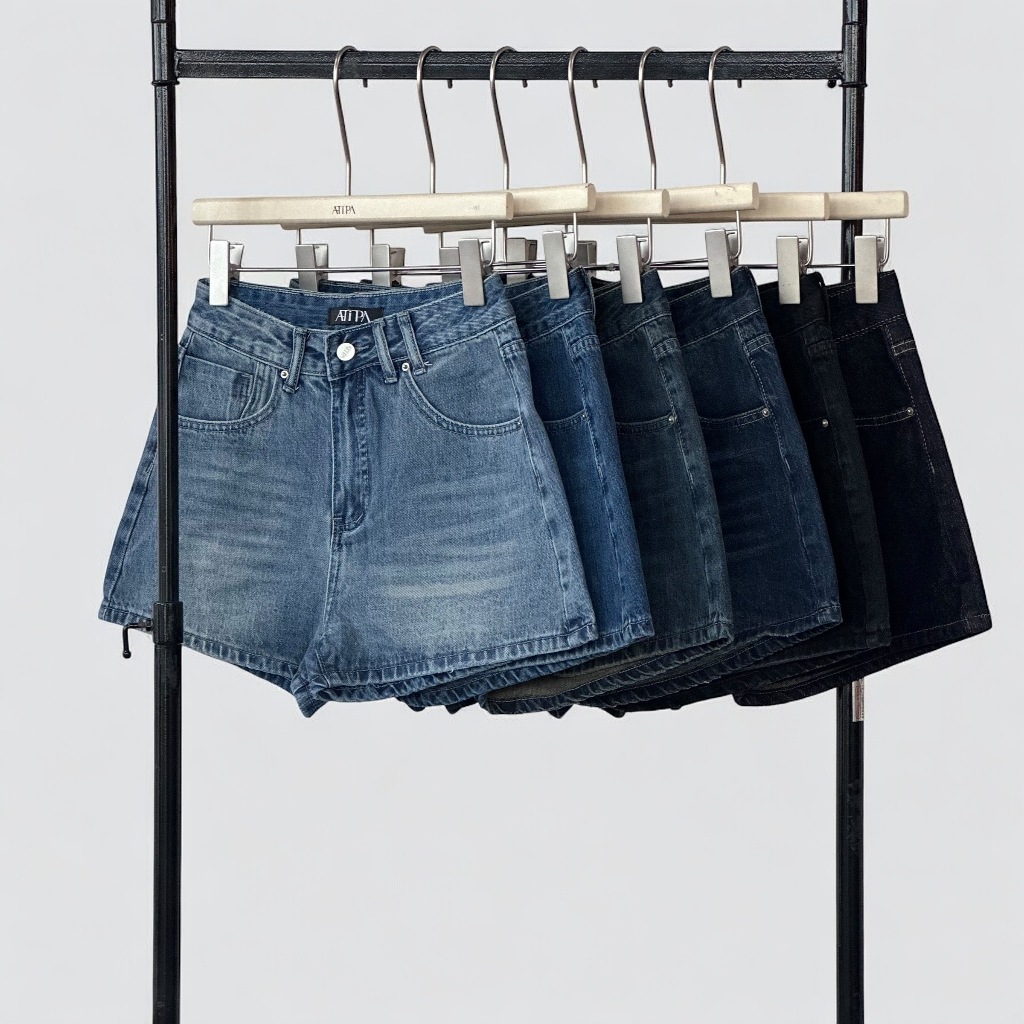 Atipashop - AMELIE DENIM SHORTS กางเกงยีนส์ ขาสั้น ปัก ATP