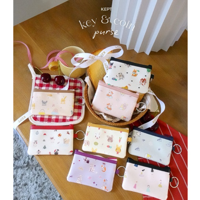 KEPT[Key & Coin purse ร] new size ✨ กระเป๋าเก็บบัตร เหรียญ และ กุญแจ แบงค์พันครึ่งได้