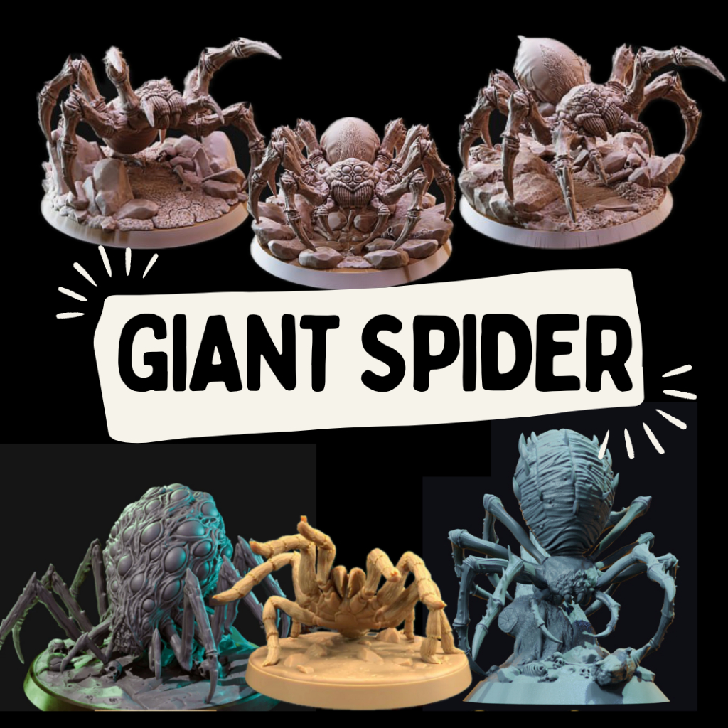 DND Monster I Giant Spider (งานเรซิ่นสีเทา)