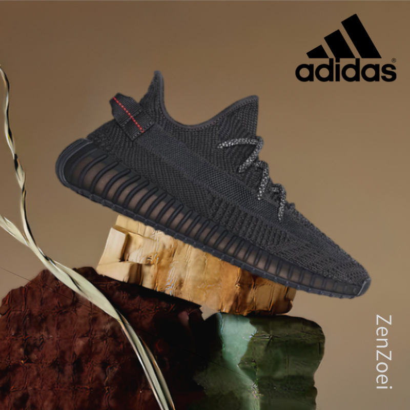 (ของแท้ 100%) 💯 adidas originals Yeezy Boost 350 V2  Black Low Sneaker FU9006