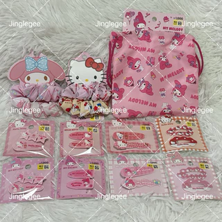 Daiso Korea กิ๊บ ยางมัดผม Sanrio kitty mymelody กิ๊บdaiso ไดโซะเกาหลี กิ๊บไดโซะ ของแท้จากไดโซะเกาหลี