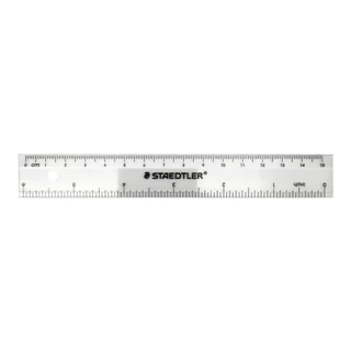 ไม้บรรทัด 15cm(สีใส),15cm(สีอื่น),30cm(สีใส) ยี่ห้อ Staedtler 1 อัน
