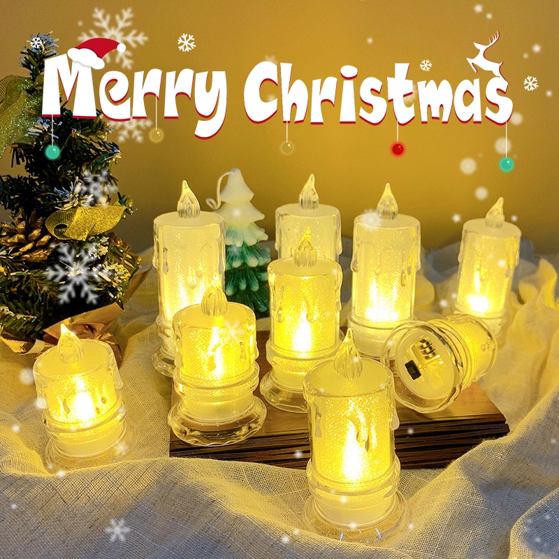 เทียน ไร้ควัน เชิงเทียน LED แบบคลาสสิก ไฟสร้างบรรยากาศย้อนยุค ของตกแต่งโต๊ะ ของตกแต่งคริสต์มาส ปาร์ตี้ - รูปที่ 7