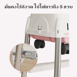 โต๊ะสูงเด็กพร้อมจาน มี 3 สี เหมาะสำหรับเด็กอายุ 6 เดือนขึ้นไป ปรับท่าทางการนั่งได้ 5 ระดับ มีล้อ