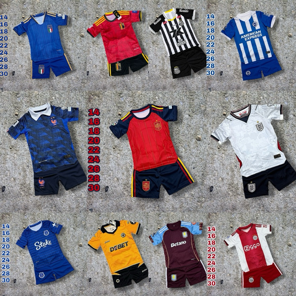 ชุดกีฬาเด็ก ชุดบอลโลก ฤดูกาลใหม่ล่าสุด 2025 มีไซส์ 14 ถึง 30 เสื้อบอลและกางเกงบอล – โปรปัง