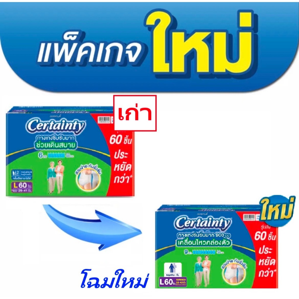 Certainty เซอร์เทนตี้ ซุปเปอร์แพ้นส์ แบบกางเกง ยกลัง4แพ็ค ไซส์ M/L/XL