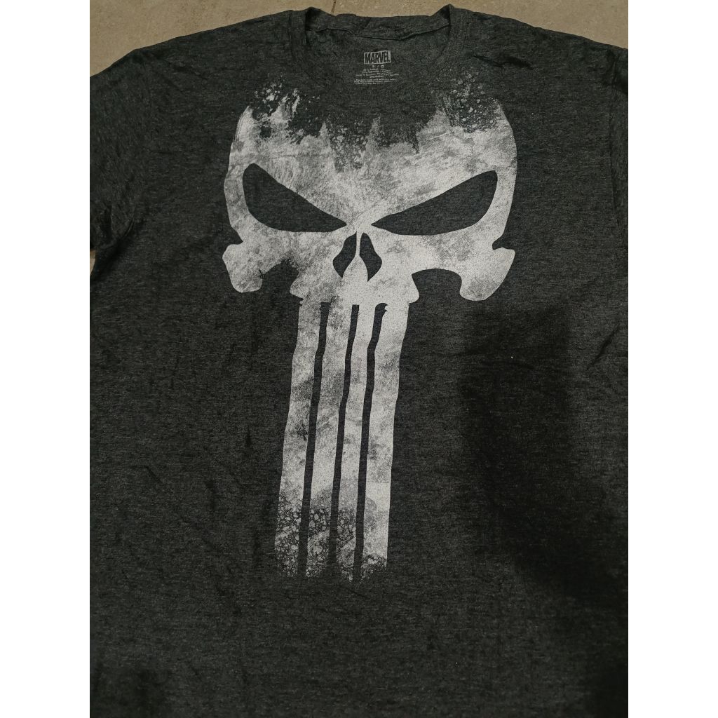 *พร้อมส่ง*🇹🇭 เสื้อยืดMarvel Comics The Punisher Men's Dark Gray T-Shirt