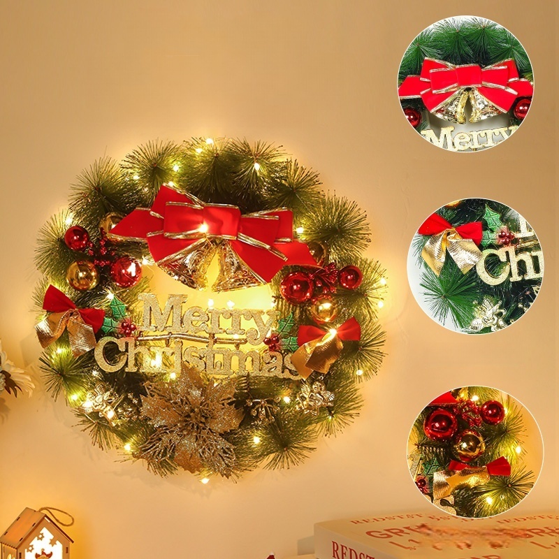 พวงหรีดคริสต์มาส ตกแต่งประตู/หน้าต่าง Christmas Wreath ขนาด 30/50 ซม.