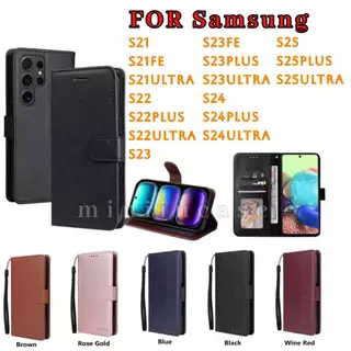 เคสฝาพับล็อค สำหรับ Samsung S26 S26Plus S26Ultra S21 S21FE S22 S23 S23Plus S25 S25 S25Ultra ใส่บัตร แถมสาย ตั้งได้ BOSS