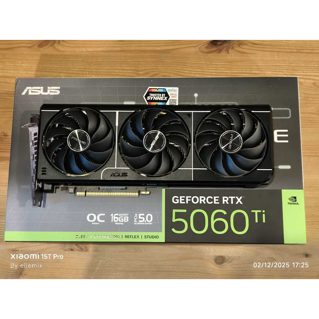 RTX 5060 TI 16GB - ASUS PRIME 16GB GDDR7 OC EDITION การ์ดจอมือสอง ประกันศูนย์ไทย ครบกล่อง ใช้งานปกติ