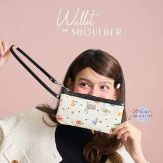 Wallet on shoulder ลาย Wiggly heart dotกระเป๋าสตางค์ใบยาว ใส…