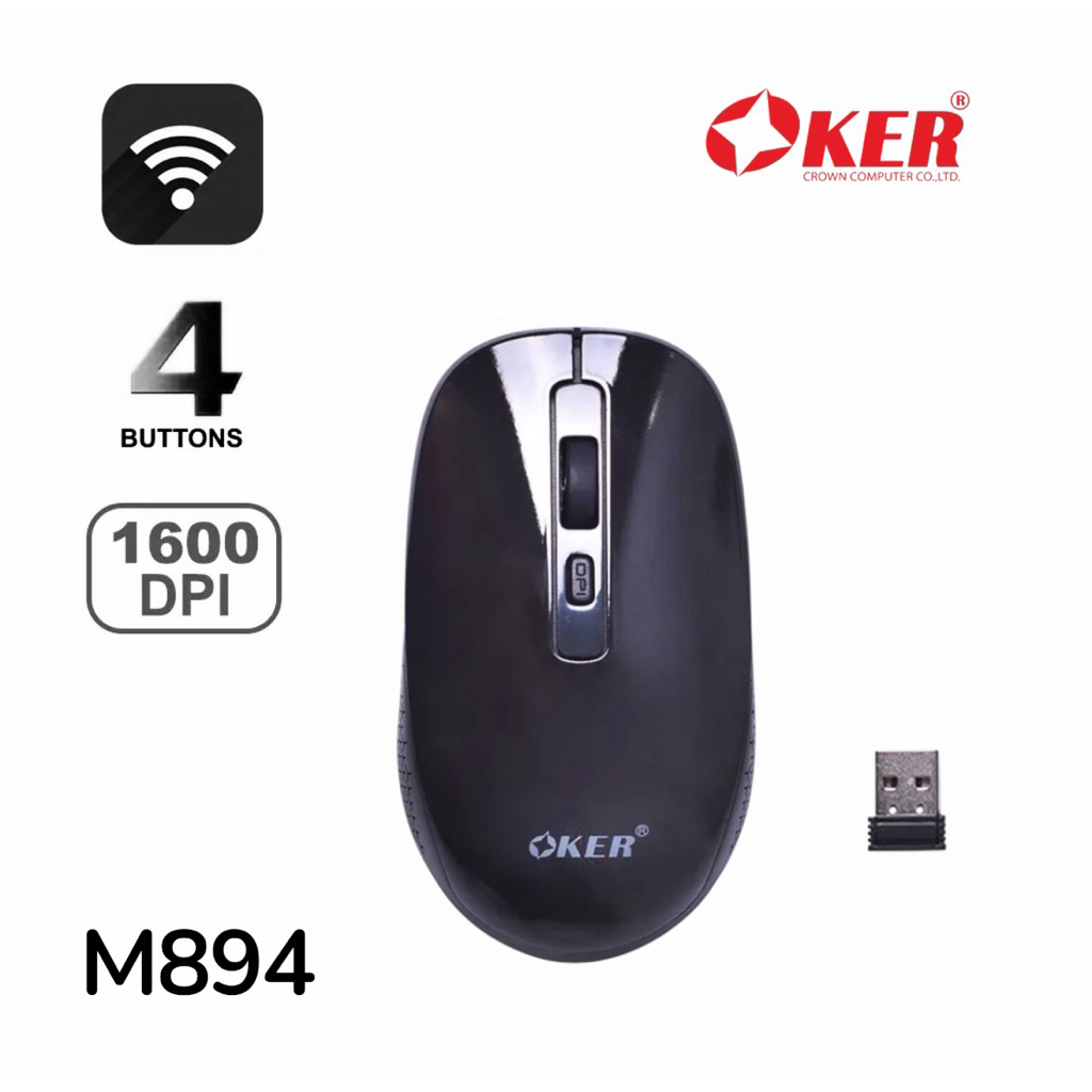 เมาส์ไร้สาย OKER รุ่น M894 1600 DPI 4ปุ่ม