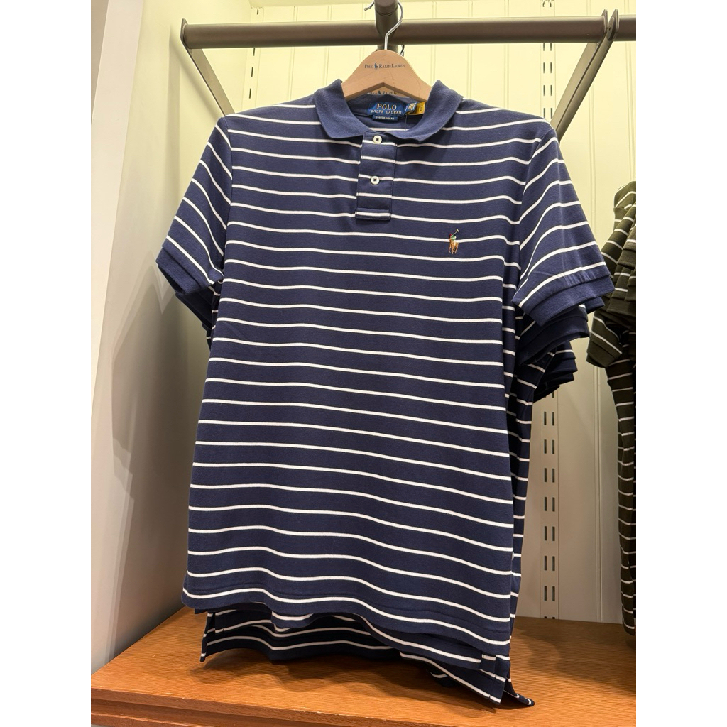 เสื้อคอปก striped cotton R-alp-h La-ur-en shirt ผ้าดีมาก