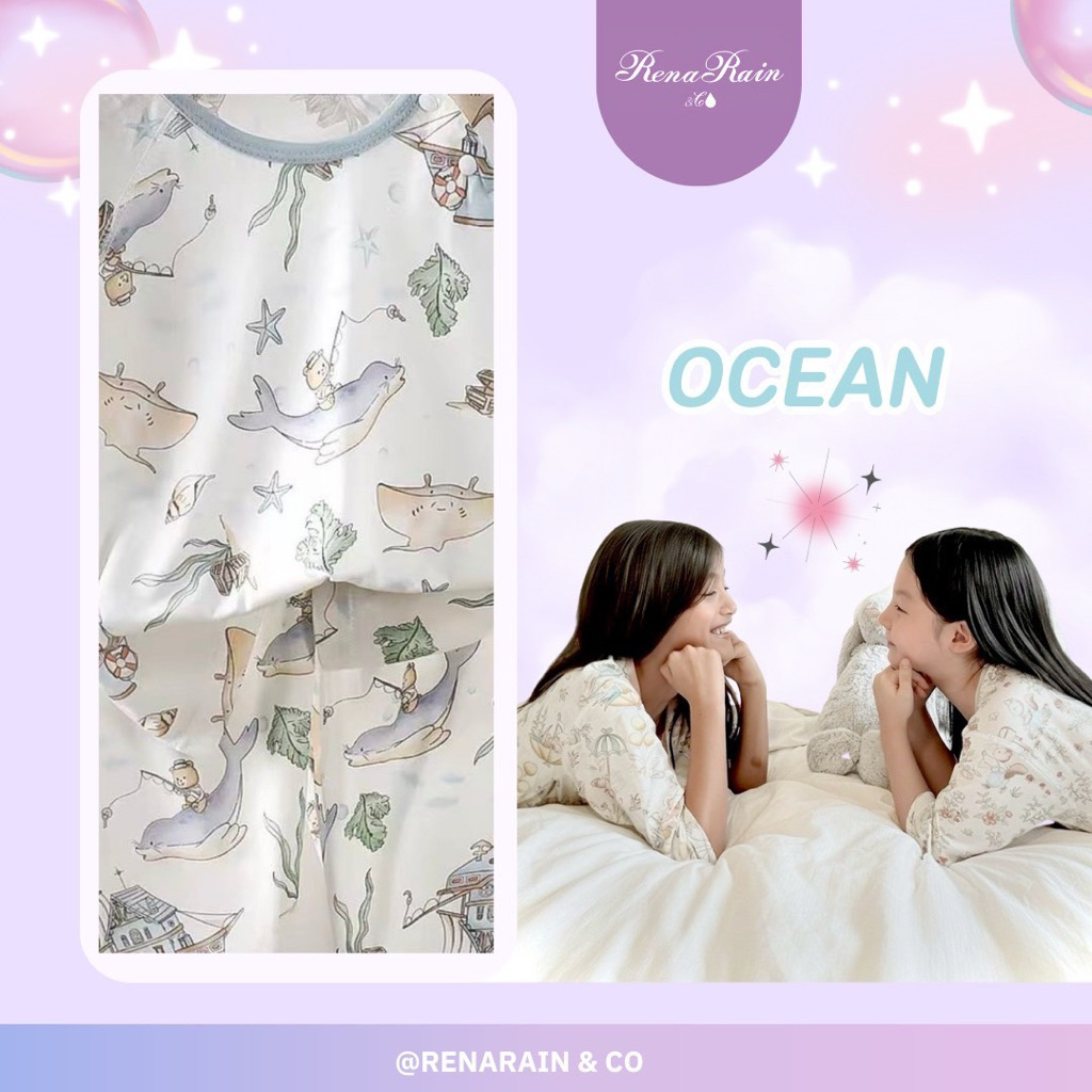 ชุดนอนเด็ก ราคาดี ระบายอากาศดี ผ้าดี  ชุดนอนเด็กน่ารัก ผ้านุ่ม  Pyjamas for kids Bamboo[RenaRain&Co.]