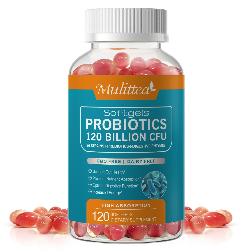 Mulittea Probiotic 120 Billion CFU แคปซูล (สำหรับผู้ชายและผู้หญิง) ช่วยท้องอืด/ย่อย/ภูมิคุ้มกัน