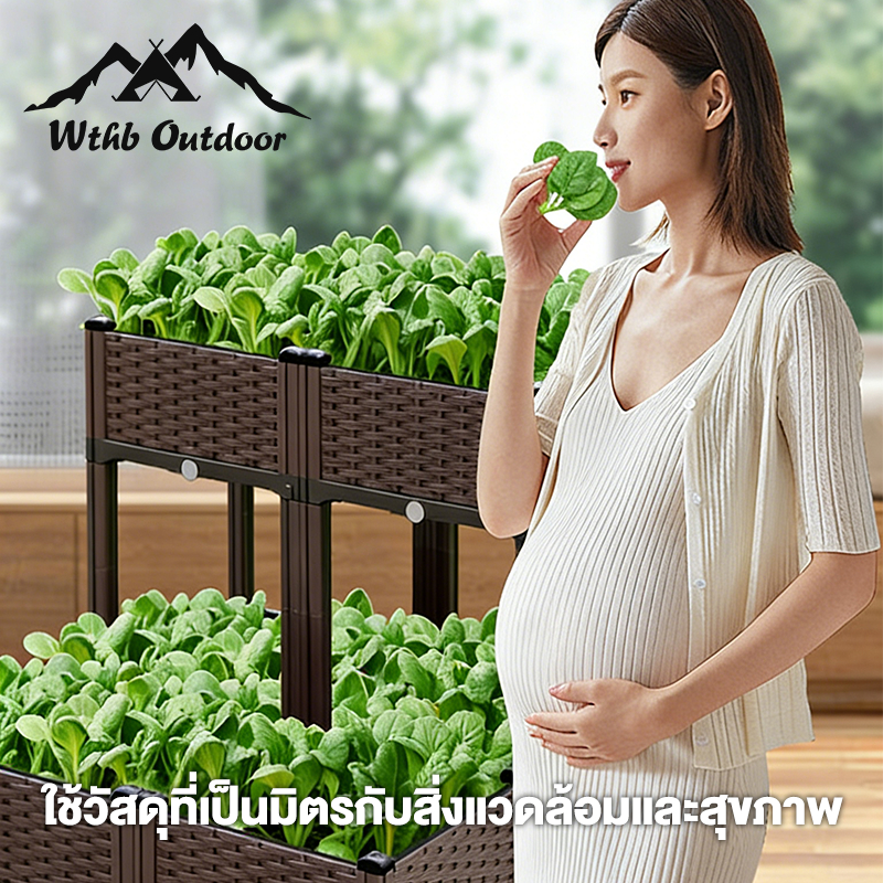 กระถางต้นไม้ กระบะปลูกผัก วัสดุ PP การเก็บน้ำอัจฉริยะ ลานบ้าน ระเบียง หลังคา  กระถางปลูกพืช - รูปที่ 6