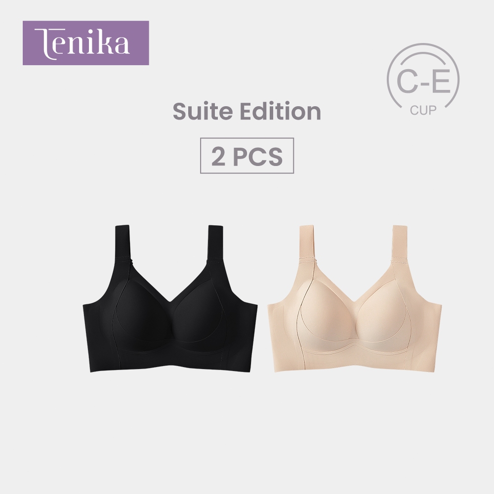 TENIKA บราทรงใหญ่ Jelly Seamless Plus Size Bra ระบายอากาศดี C-F Cup