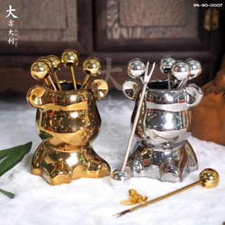 ที่เสียบผลไม้รูปหมี สีทอง/สีเงิน