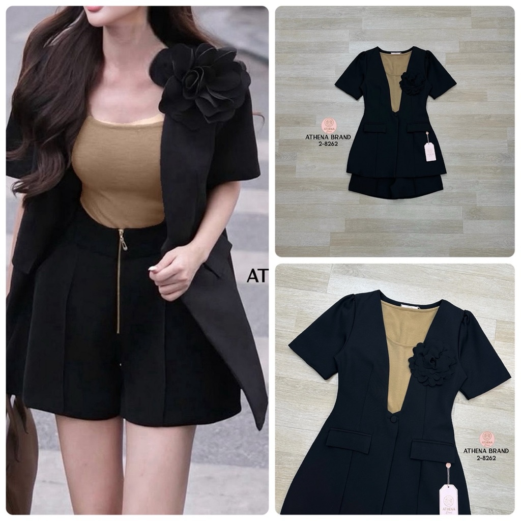 Athena Set เสื้อ+ขาสั้น พร้อมเสื้อตัวใน