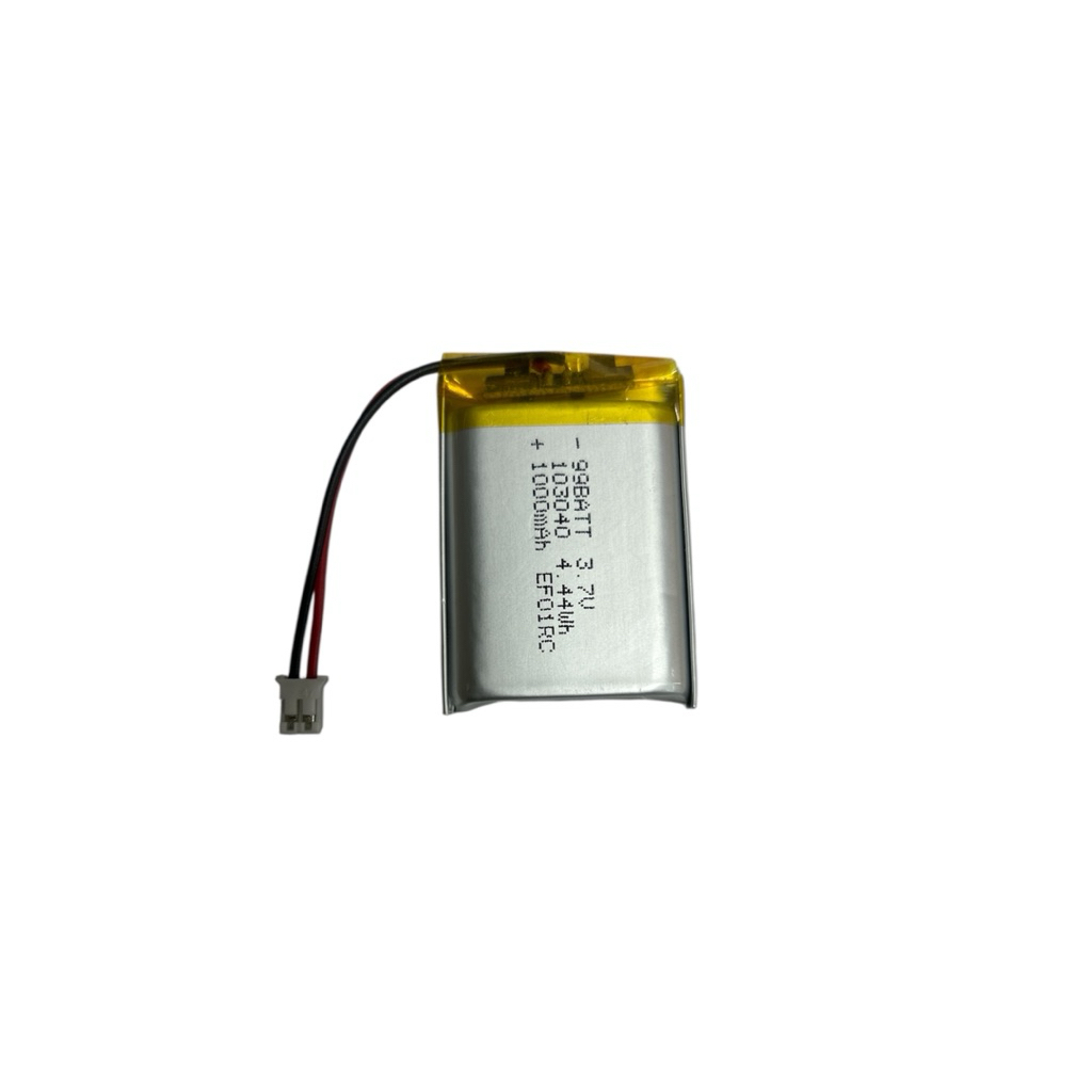 Li-po 2pin 103040 3.7V 1200mAh สำหรับไฟฉายคาดหัว mp3 mp4  Rechargeable มีปลักเสียบ