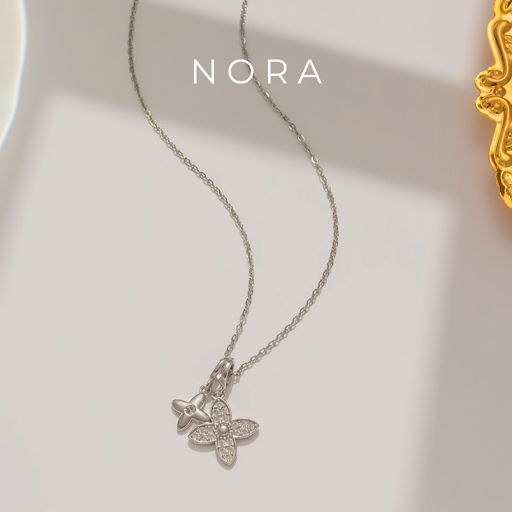 Jewelry สร้อยคอแฟชั่น จี้รูปใบโคลเวอร์สี่แฉก สร้อยคอเงิน สร้อยคอจี้หรูหรา สร้อยคอทองคำขาว N251303 - รูปที่ 2