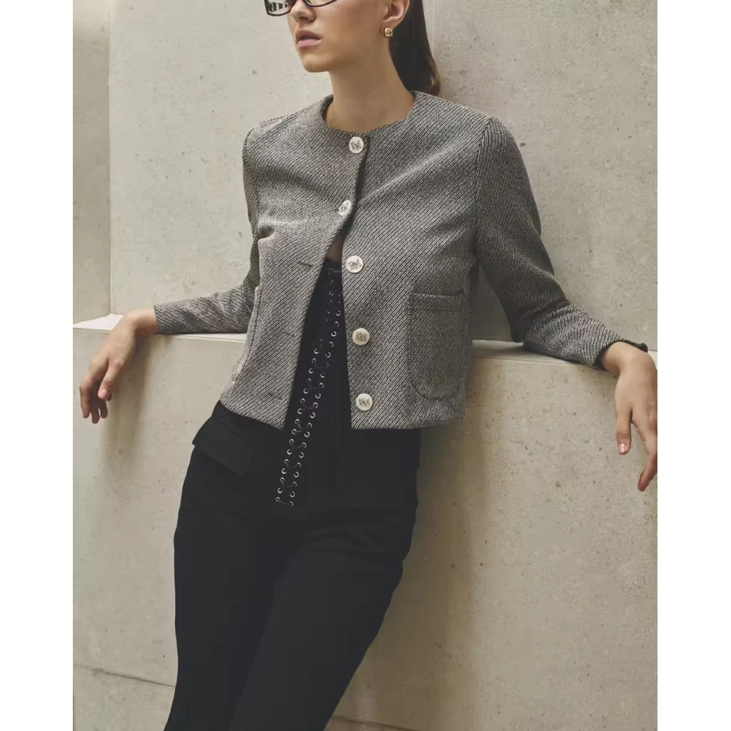 Rally RM Buttons Jacket - เสื้อแจ็คเก็ตกระดุมดีไซน์โลโก้ RM (สี smoke) Size M