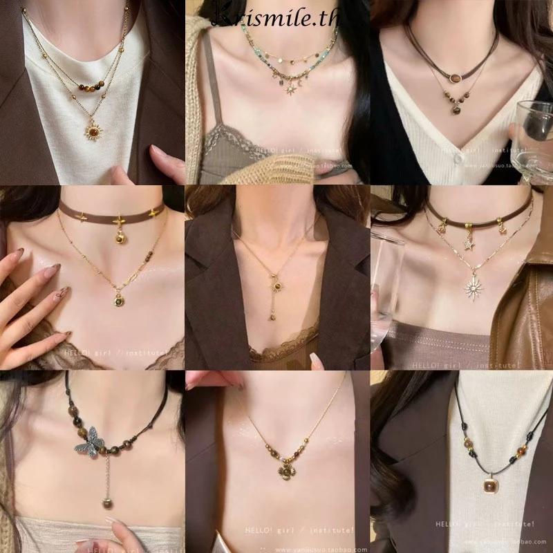 COD-ในไทย💖สร้อยคอ เมลลาร์ด chokerโซ่ไหปลาร้า จี้รูปดอกทานตะวัน ย้อนยุคโบฮีเมีย สำหรับผู้หญิง 2025ใหม่-Kri