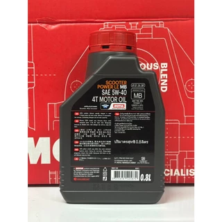 น้ำมันเครื่อง รถมอเตอร์ไซค์ MOTUL Scooter Power LE 4T 5W-40 ขนาด 0.8 ลิตร น้ำมันเครื่องสังเคราะห์แท้ 100%
