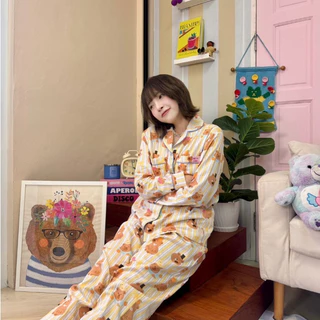 Capibara Family winter set แขนยาว ขายาว ชุดนอนโนบรา Call it a day