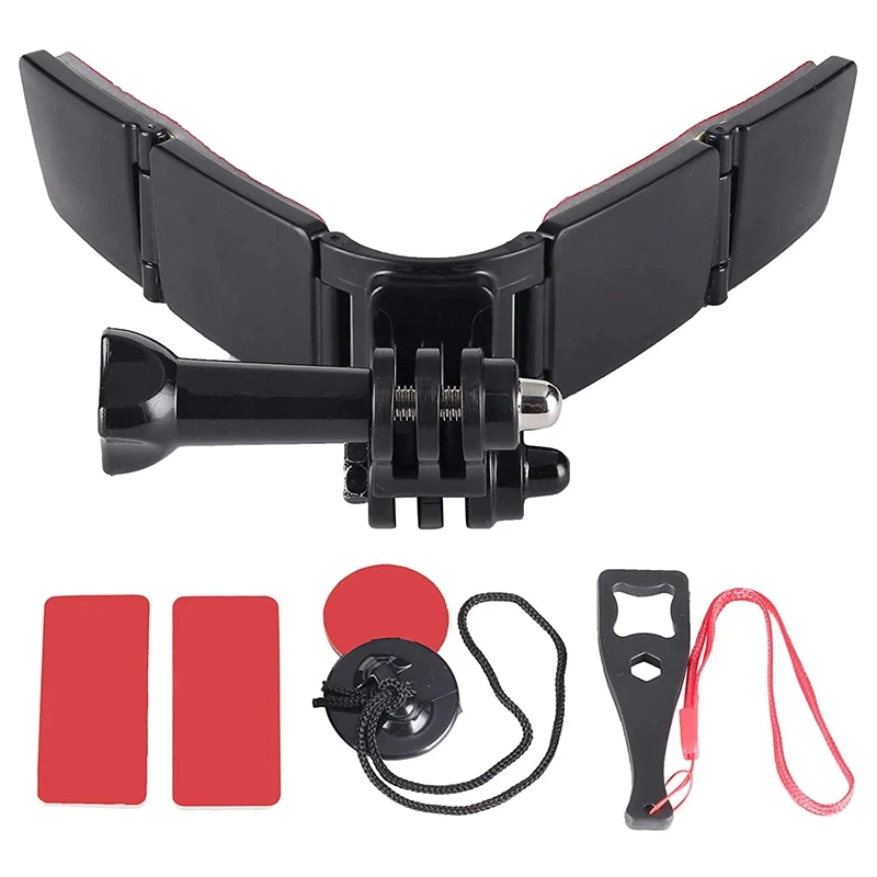 TUYU อุปกรณ์ติดหมวกกันน็อค V Shape สำหรับ Action Camera มือถือ thumbnail 6