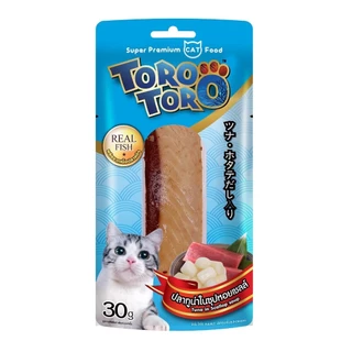 โหล12ซองToro toro โทโร โทโร่ ขนมแมว ปลาชิ้น ไก่ชิ้น ขนาด 30 กรัม