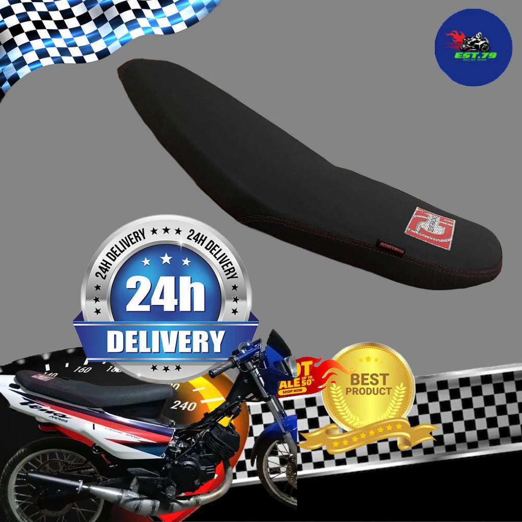 เบาะเทน่าใหม่ปาดทรงกลางหนังด้านลายเอสสีดำปั้มพลาสติกสีไม่ลอก100%