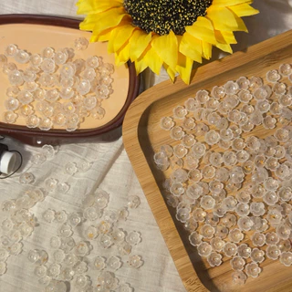 ลูกปัดดอกไม้อะคริลิคใส 8 มม. 100ชิ้น - Acrylic Blossom Beads