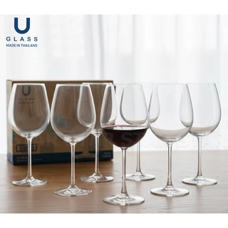 U GLASS แก้วไวน์ แก้วน้ำ ผลิตในไทย สีใส ขนาด 425ml และ 590 ml แก้วมีก้าน