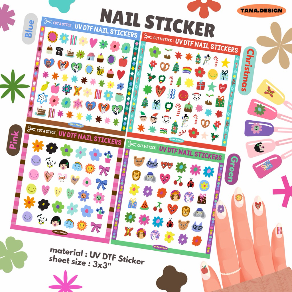 (Tana.design) UV DTF Nail Stickers สติกเกอร์ติดเล็บ