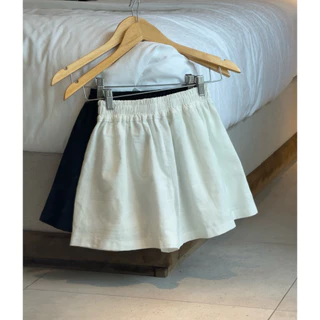 กางเกงขาสั้นเอวสม้อคผ้าคอตต้อนลินิน | Cotton bloom short |