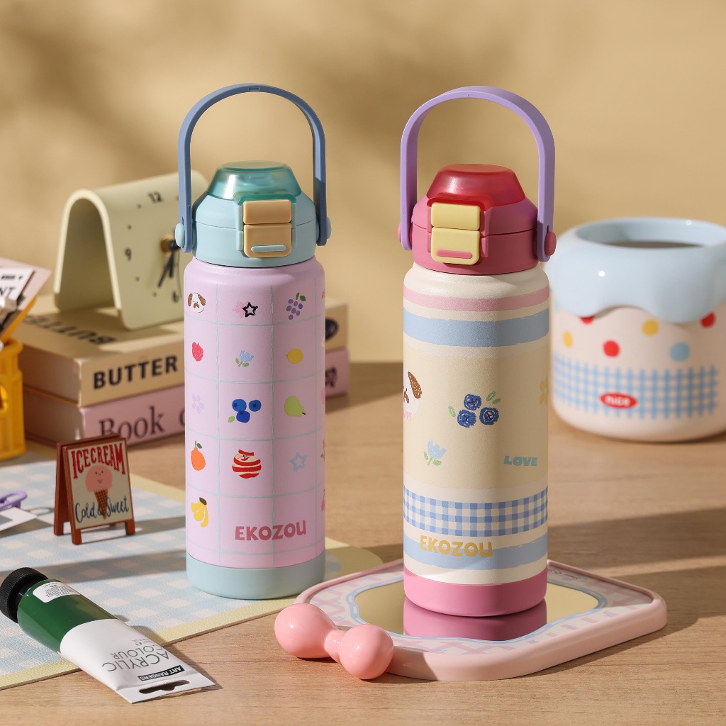 EKOZOU "Kati and Cha Thai" ขวดน้ำสแตนเลส เคลือบเซรามิก ขนาด 750 มล. Limited Edition