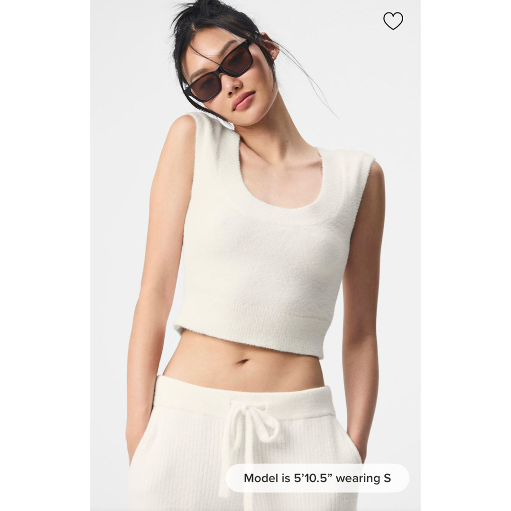 ของแท้ used twice alo snuggle up sweater short sleeve size s