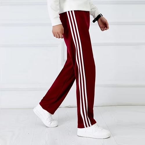 พร้อมส่ง กางเกงวอร์ม สีแดงเลือดหมู3แถบขาว รุ่น NJYMR