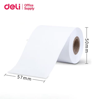 Deli กระดาษพิมพ์ใบเสร็จ กระดาษความร้อนขนาด 50x57 mm แพ็คละ 4 ม้วน อุปกรณ์สำนักงาน Thermal Paper