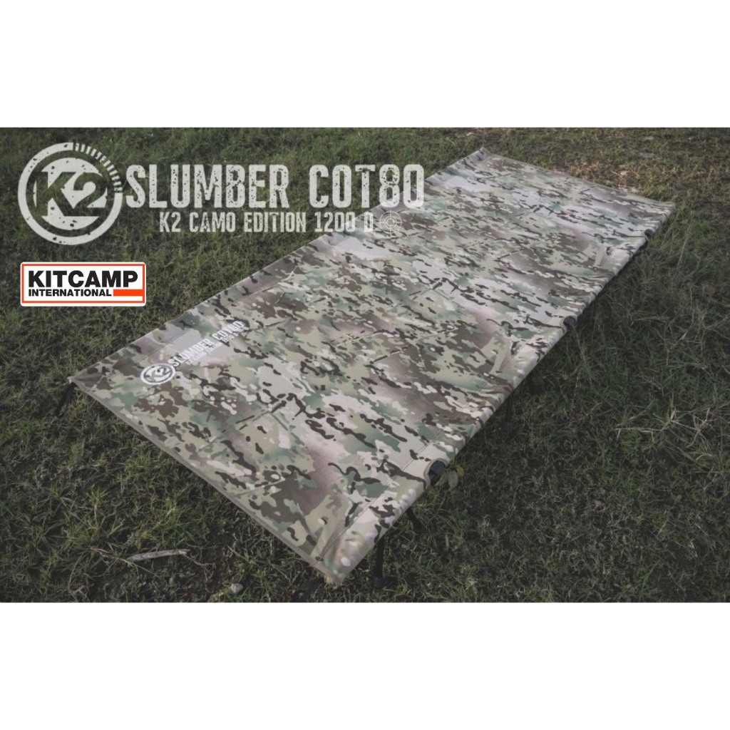 K2 SLUMBER COT CAMO 80 เตียงสนาม น้ำหนักเบา เตียงพกพา ขนาด80cm.พร้อมกระเป๋าจัเก็บ รับประกันสินค้า