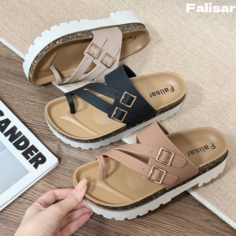 รองเท้าแตะผู้หญิง Falisar สไตล์เกาหลี แตะหนีบส้นสูง 6 ซม กันลื่น ไซส์ 37-41 รุ่น 1024-1
