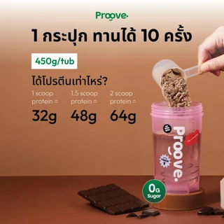 [2แถม1] Proove โปรตีนพืช รสช็อกโกแลต มอลต์ (Chocolate Malt) เข้มข้น นำเข้าจากฝรั่งเศส โปรตีน 32g ไม่มีน้ำตาล แคลต่ำ