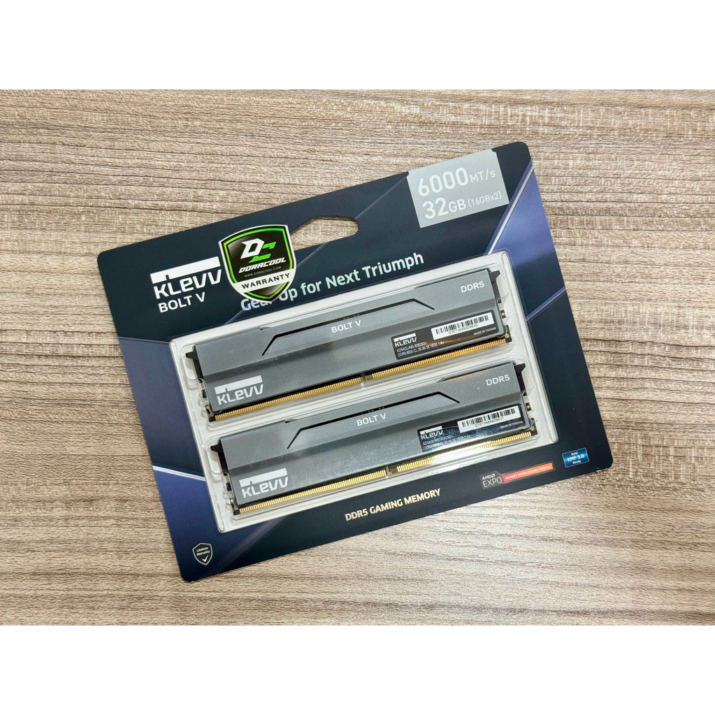 RAM KLEVV BOLT V GAMING OC 32GB (16GBx2) DDR5 6000MHZ CL28 ของใหม่ มือหนึ่ง