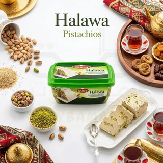 Durra Halawa Pistachios 200g (ฮาลวา) ขนมหวานงาบด ผสมถั่วพิสตาชิโอ Halva ขนมอาหรับ หวานมัน ทาขนมปัง ขนมงาบด ขนมกินเล่น
